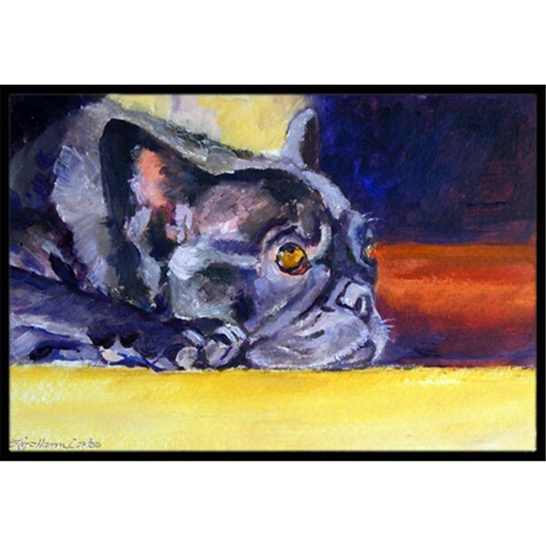 Carolines Treasures Black French Bulldog Sunny Indoor and Outdoor Mat- 18 x 27 in. 7331MAT - main